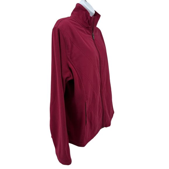 Columbia Jacket WMNS XL Fuchsia Full Zip High Neck Fleece Sleeve Quilted Outdoor - Picture 3 of 10